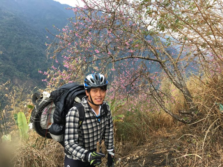 Sonam Palden on Haa trip, carring Bike due to no roads